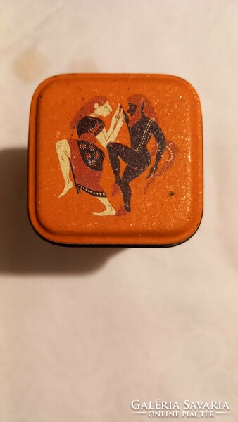 RRR! Kis fém teás dobozka,  erotikus jelenettel,  1930-as évekből