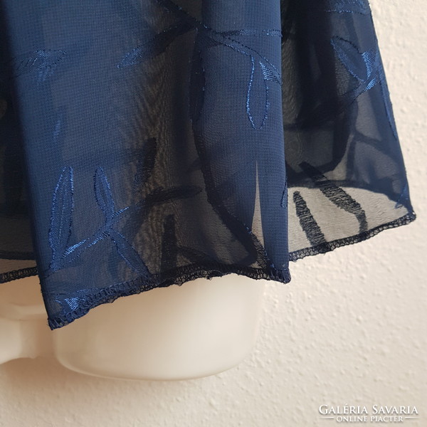 New custom-made navy blue embroidered muslin scarf, shawl, shawl, stole