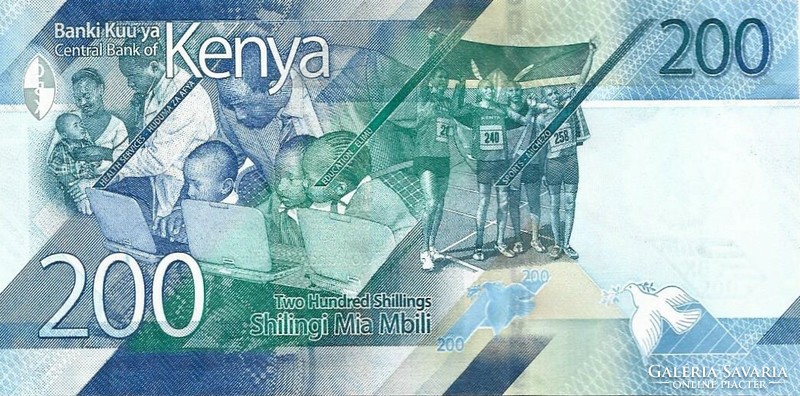 200 shilingi 2019 Kenya UNC