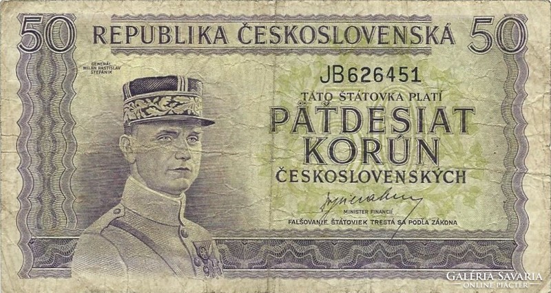 50 Koruna 1945 Czechoslovakia 1.