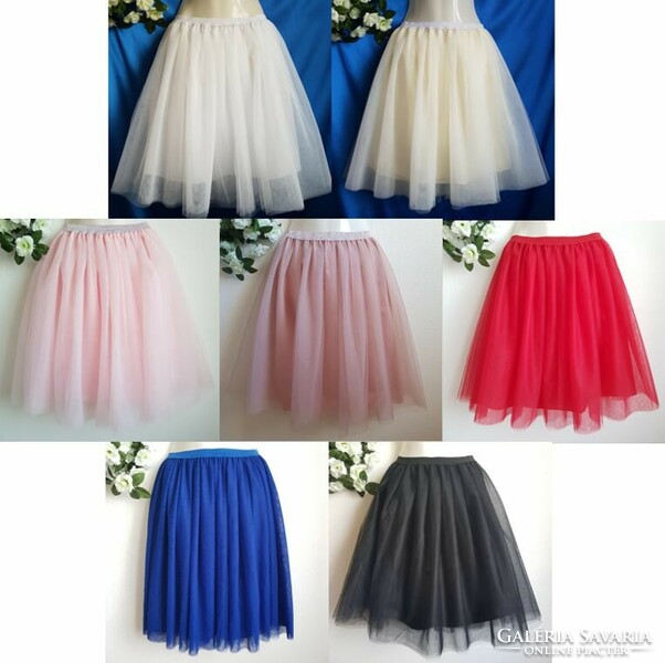 New, custom-made royal blue tulle skirt, casual / bridesmaid short, midi skirt