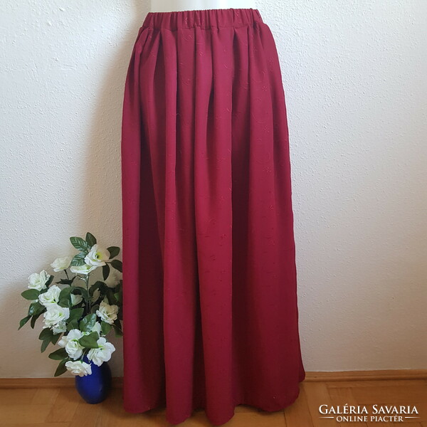 New, custom-made burgundy embroidered muslin skirt, bridesmaid maxi skirt