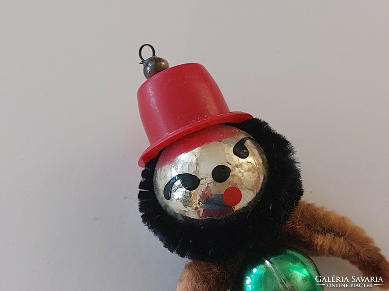 Old glass Christmas tree ornament figural glass ornament with a bearded figure in a hat