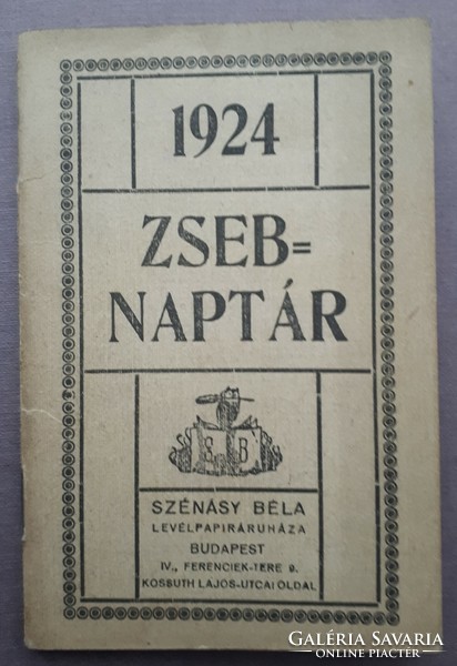 100 éves zsebnaptár, 1924