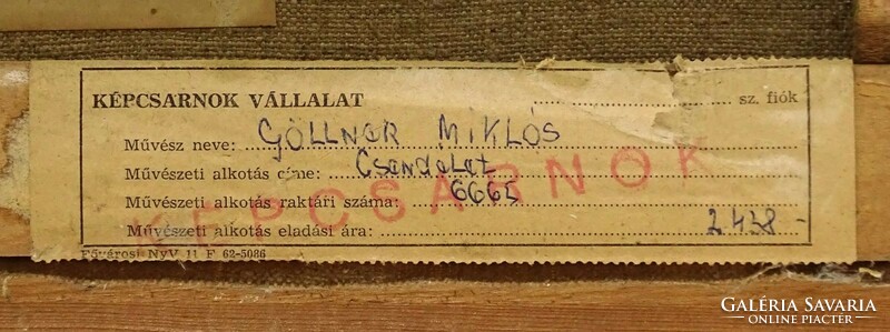 1P806 Göllner Miklós : "Csendélet" 1966