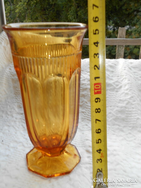 Old amber colored glass vase