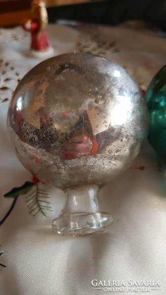 Antik üveg gömb vastag foncsorozott huta üveg dekoráció