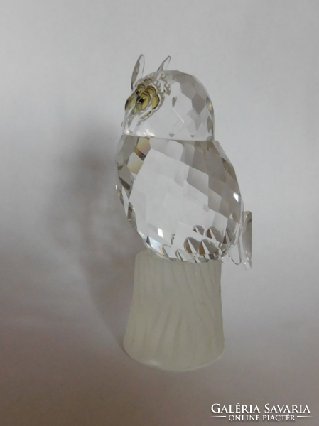 Bagoly- csiszolt tömör üveg figura/lervélnehezék
