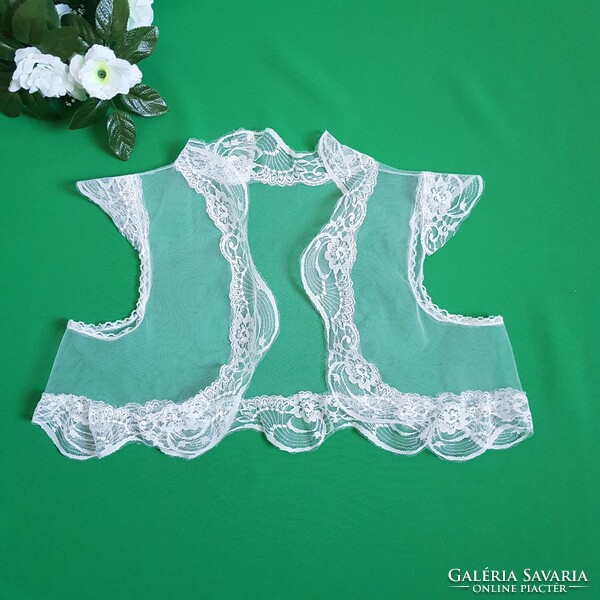 New, custom-made, approx. S/m ecru bridal lace tulle bolero