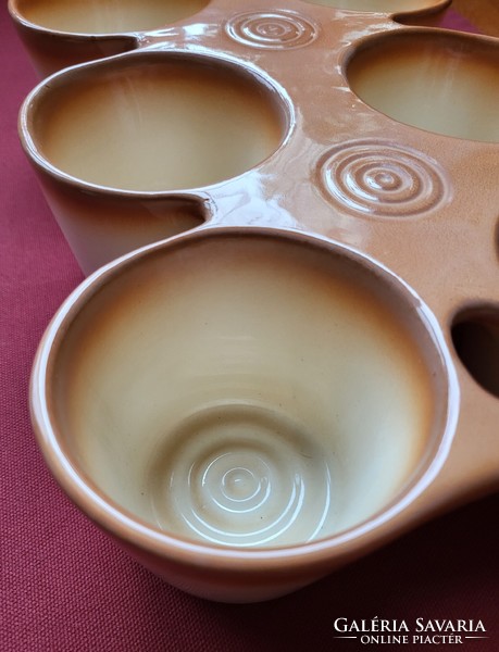 Stützel-Sachs német kerámia porcelán sütőforma tál szuflé muffin kézzel festett készült