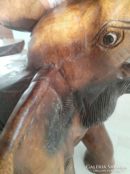 Kávéházi,sarok bútor - indiai jelleggel / elefánt asztal + 2 db .szék