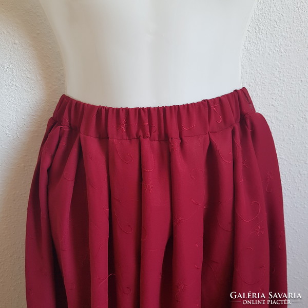 New, custom-made burgundy embroidered muslin skirt, bridesmaid maxi skirt