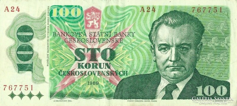 100 korun korona 1989 Csehszlovákia 2.
