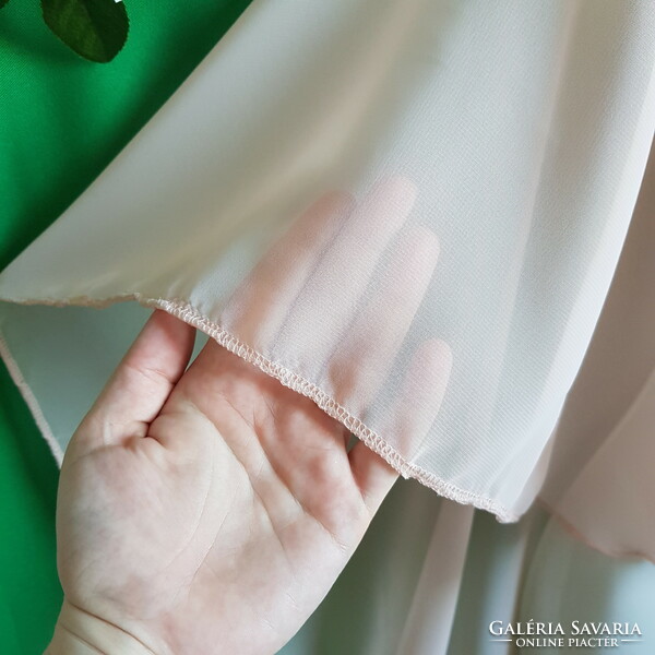 New, custom-made, peach-colored muslin cape