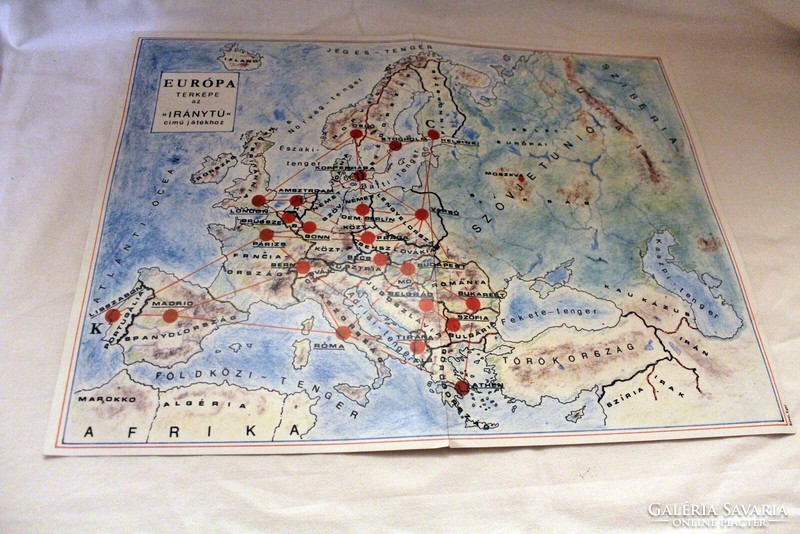 Old retro compass board game europe