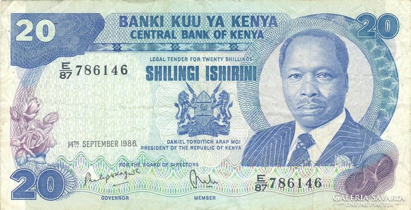 20 shilingi 1986 Kenya