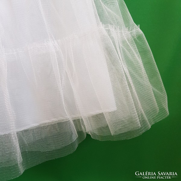 New, custom-made, 3-layer, ruffled, snow-white midi petticoat