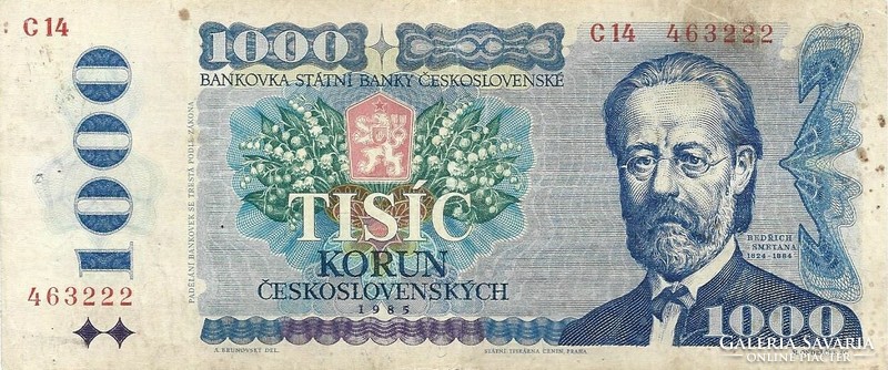 1000 korun korona 1985 Csehszlovákia 1.