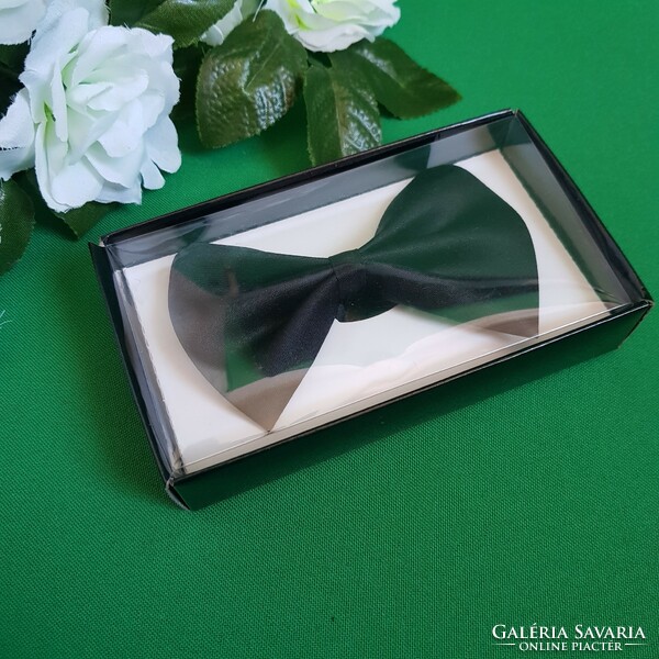 New, black bow tie in box