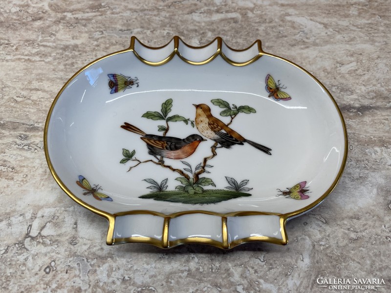 Herend rothschild bird ashtray 13.5x11