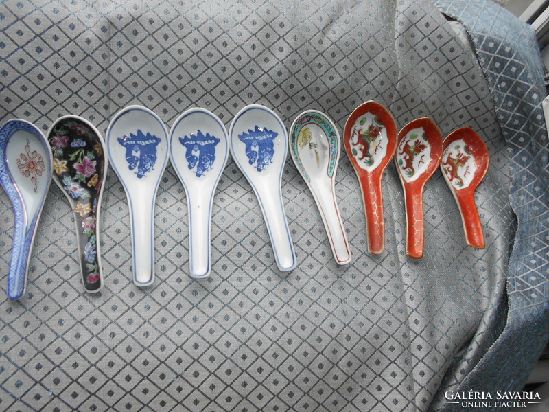 9 porcelain spoons