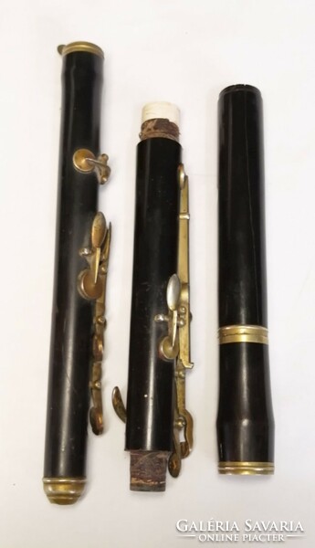 Long flute made of antique grenadilla wood, special rarity