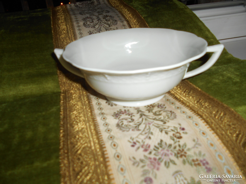 Herend porcelain soup cup - rim basket pattern (white goods)