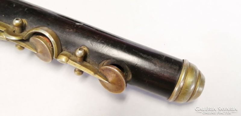 Long flute made of antique grenadilla wood, special rarity