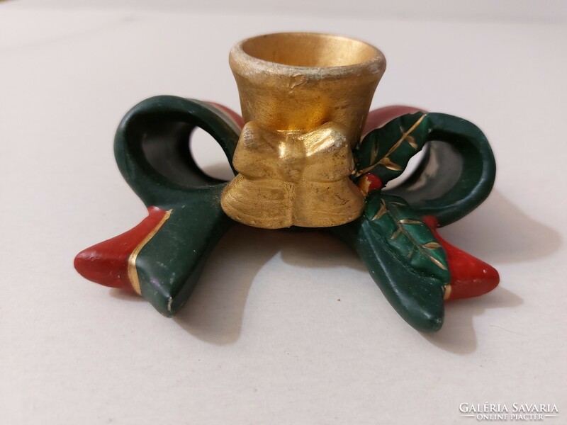 Christmas ceramic bow candle holder