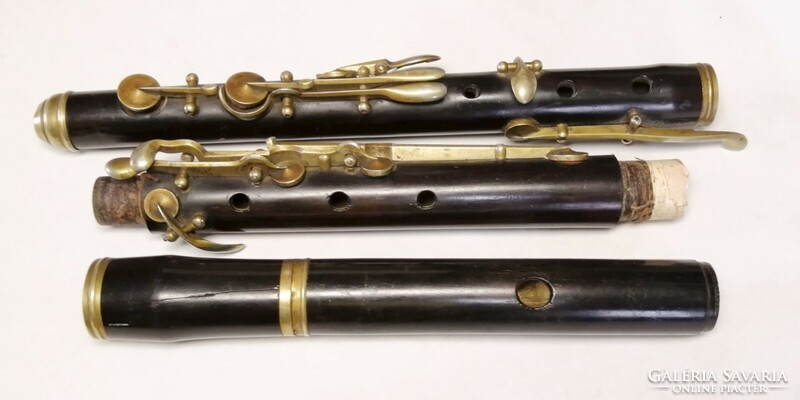 Long flute made of antique grenadilla wood, special rarity