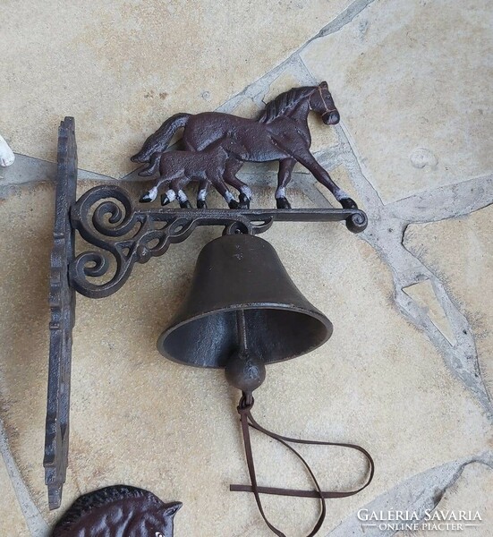 Beautiful cast-iron horse bell with colt colt, bell, door decoration