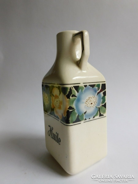 Antique French faience oil bottle