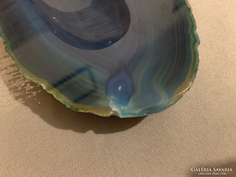 Half kilo blue agate ashtray, soap holder or ring holder, mineral
