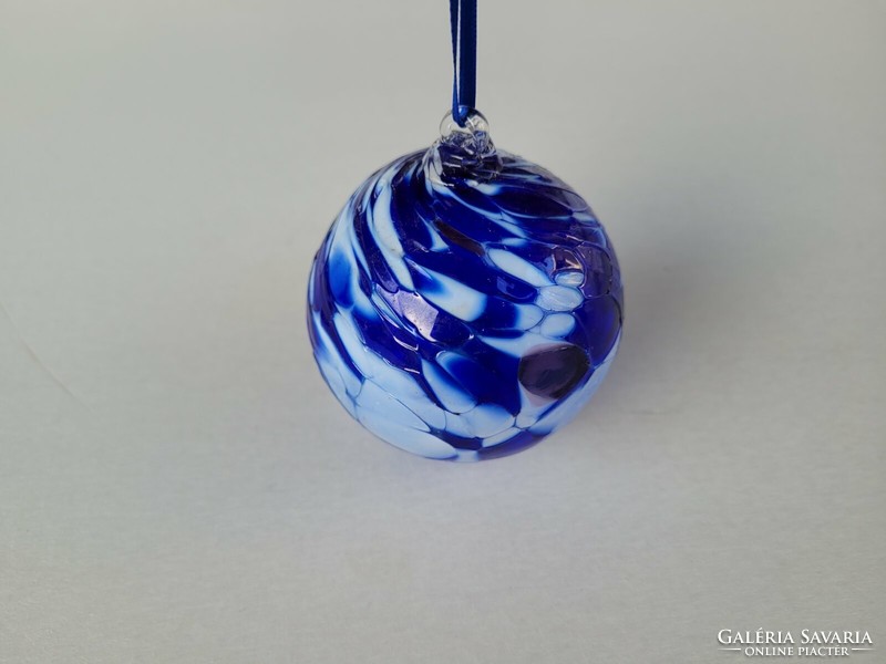 Régi üveg gömb Joska Desing Silberberg Kristall Bavaria dísz retro karácsonyfadísz