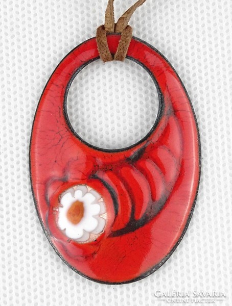 1Q044 barkos bea : fire enamel necklace