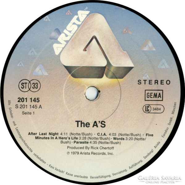 The A's - The A's (LP, Album)