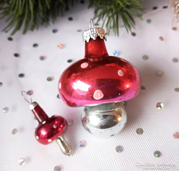 Retro Sopron mushroom Christmas tree ornament 5cm