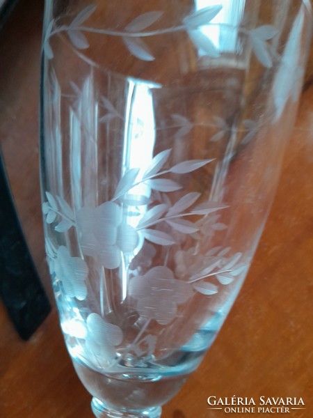 Talpas kristály  pohár  18 cm gyönyörű