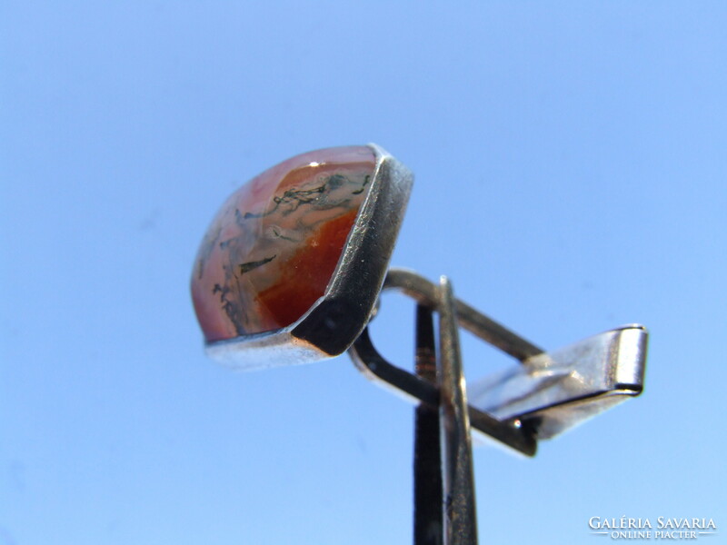 Silver cuff with agate (231217)