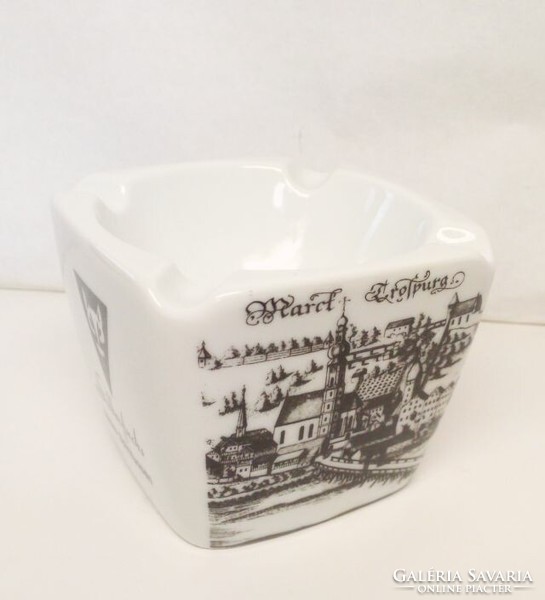 Bavaria patterned porcelain ashtray set on four sides 10 pcs. Together