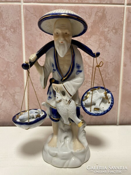 Chinese fisherman figural porcelain