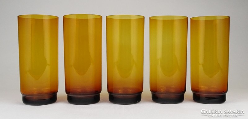 1P906 retro amber glass glass set 5 pieces