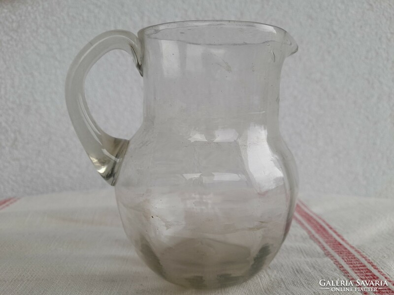 Antique blown glass baptismal jug, xix. No. Middle!