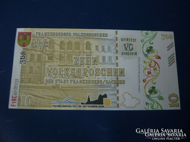 Frankenberg / Germany 10 volksgroschen 2018! Rare fantasy paper money! Ouch!