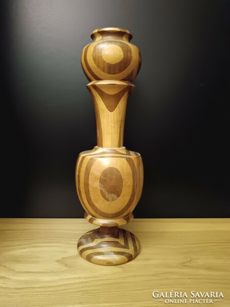 Retro turned wooden vase