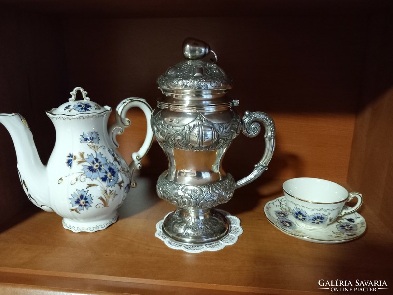 Antique silver (1846) Biedermeier lidded cup with inner gilding! Péter Fertőszögi﻿ certificate!