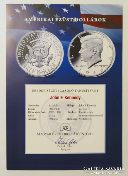 Kennedy half dollar 1967 in case bu + certificate