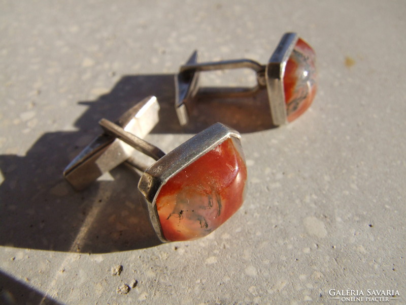 Silver cuff with agate (231217)