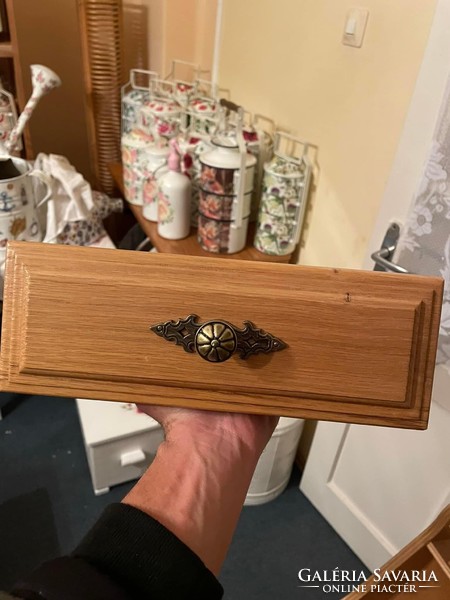 Beautiful wooden shelf with drawer, plate holder, heirloom plate