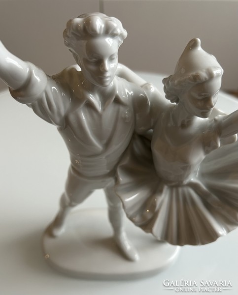 Flames of Paris ballet pair of porcelain sculptures from Herend